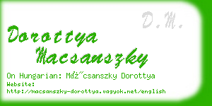 dorottya macsanszky business card